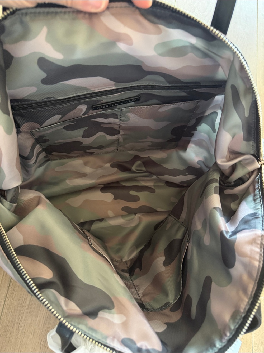 NEW Rebecca Minkoff Camo Washed Nylon Tote Bag - Green Camo - Picture 9 of 14
